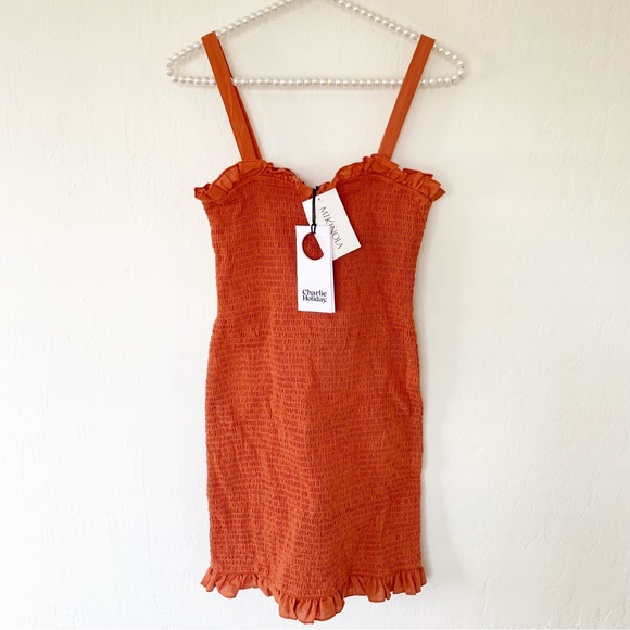 Charlie Holiday Cha Cha Dress In Rust - Picture 6 of 12